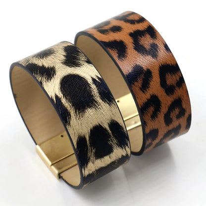 Ig Style Simple Style Leopard Pu Leather Women's Bangle