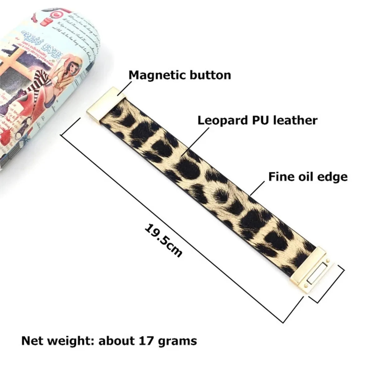 Ig Style Simple Style Leopard Pu Leather Women's Bangle