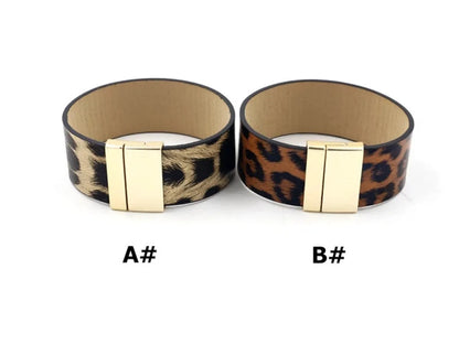 Ig Style Simple Style Leopard Pu Leather Women's Bangle