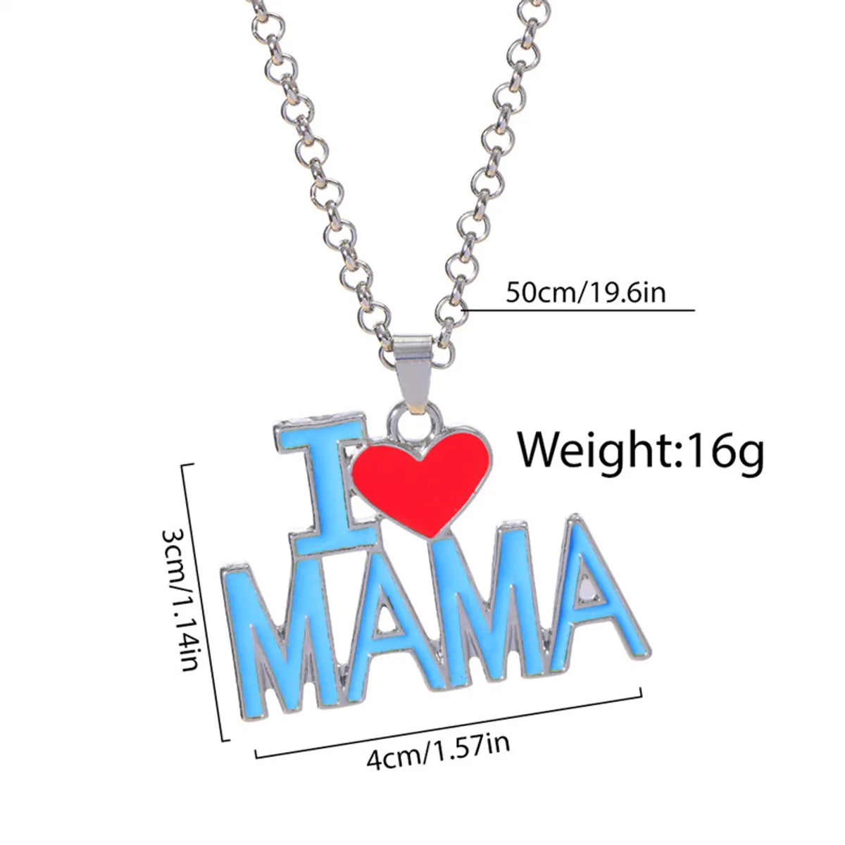 Ig Style Simple Style Letter Heart Shape Alloy Enamel Plating 18k Gold Plated Gold Plated Silver Plated Mother's Day Unisex Pendant Necklace