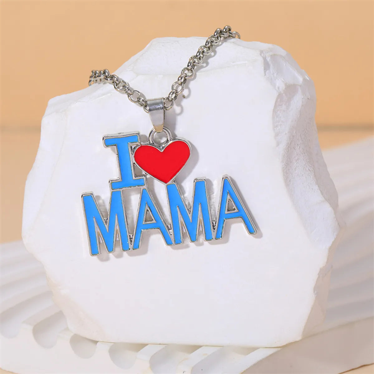 Ig Style Simple Style Letter Heart Shape Alloy Enamel Plating 18k Gold Plated Gold Plated Silver Plated Mother's Day Unisex Pendant Necklace