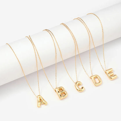 Ig Style Simple Style Letter Stainless Steel Copper Polishing Plating 18k Gold Plated Pendant Necklace