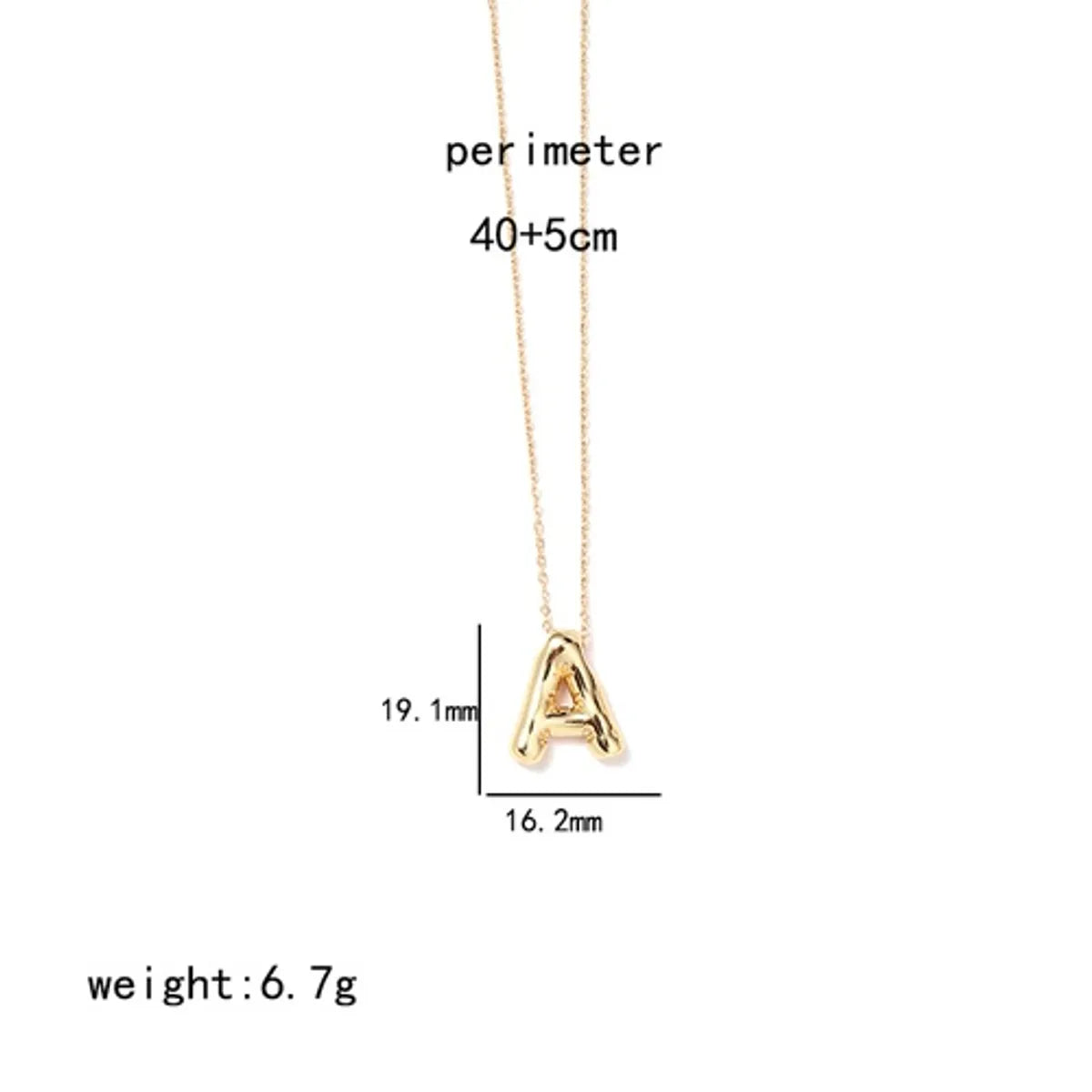 Ig Style Simple Style Letter Stainless Steel Copper Polishing Plating 18k Gold Plated Pendant Necklace