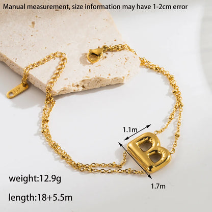 Ig Style Simple Style Letter Stainless Steel Plating 18k Gold Plated Bracelets