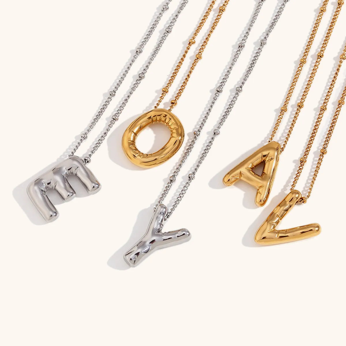 Ig Style Simple Style Letter Stainless Steel Plating 18k Gold Plated Pendant Necklace