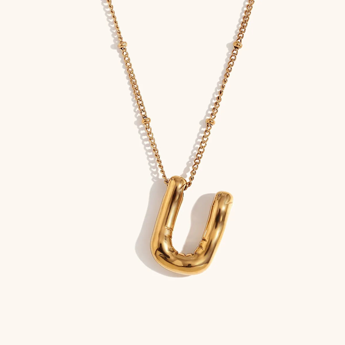 Ig Style Simple Style Letter Stainless Steel Plating 18k Gold Plated Pendant Necklace