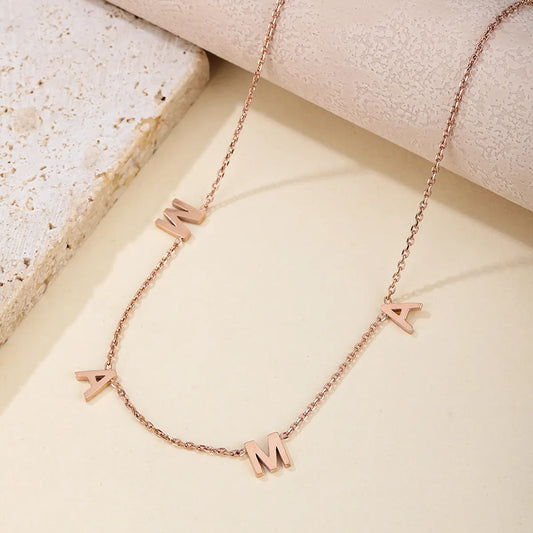 Ig Style Simple Style Letter Stainless Steel Titanium Steel Polishing Plating 18k Gold Plated Gold Plated Necklace