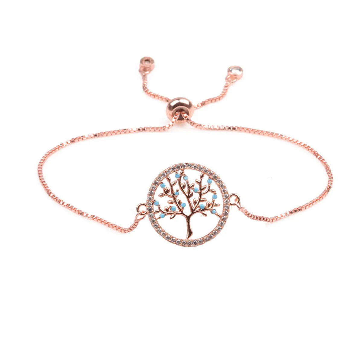 IG Style Simple Style Life Tree Eye Zircon Polyester Copper Wholesale Bracelets