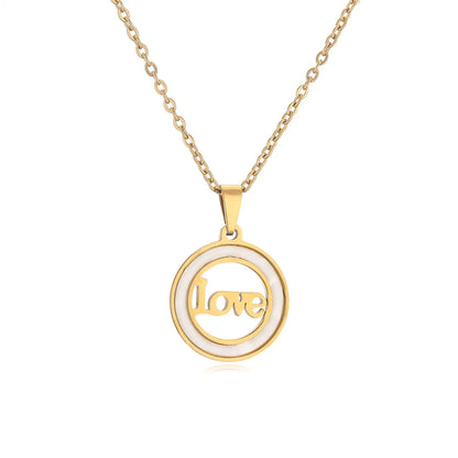 Ig Style Simple Style Love Heart Shape Lock Stainless Steel Plating Inlay Zircon Pendant Necklace