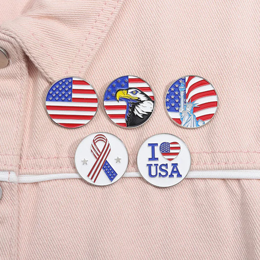 IG Style Simple Style National Flag Eagle Zinc Alloy Enamel Plating Unisex Brooches