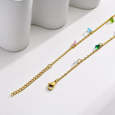 Ig Style Simple Style Oval Stainless Steel Gold Plated Zircon Necklace In Bulk