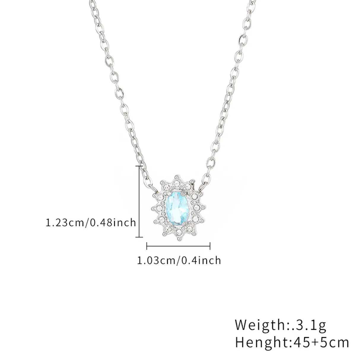 Wholesale Jewelry IG Style Simple Style Oval Stainless Steel Zircon Gold Plated Plating Inlay Necklace