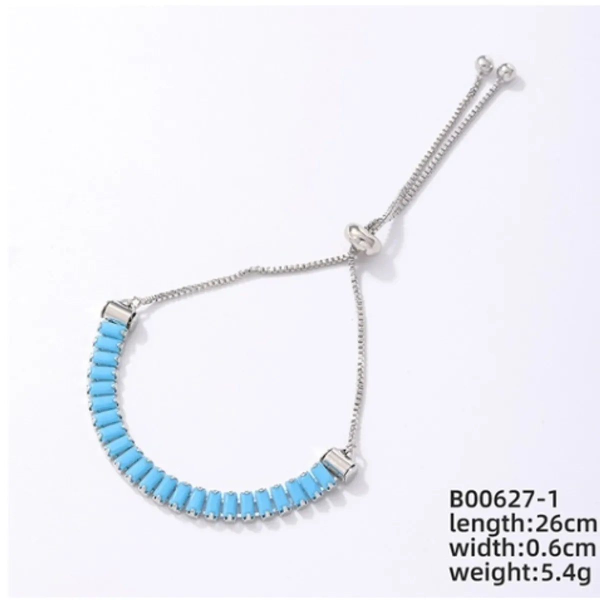 Ig Style Simple Style Rectangle Copper Plating Chain Inlay Zircon Bracelets Drawstring Bracelets