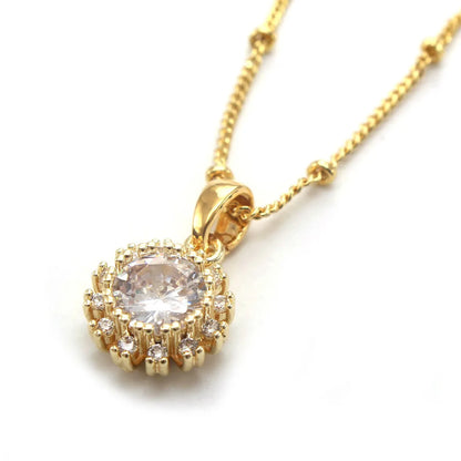 Copper 18K Gold Plated Gold Plated IG Style Simple Style Plating Inlay Round Zircon Jewelry Set