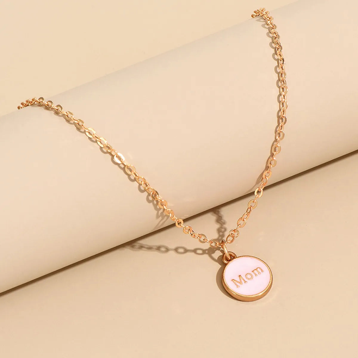 IG Style Simple Style Round Letter Alloy Enamel Women's Pendant Necklace