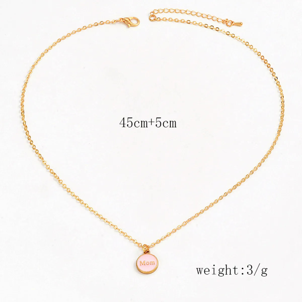 IG Style Simple Style Round Letter Alloy Enamel Women's Pendant Necklace