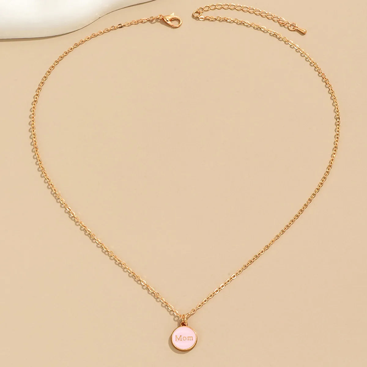 IG Style Simple Style Round Letter Alloy Enamel Women's Pendant Necklace