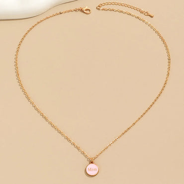 IG Style Simple Style Round Letter Alloy Enamel Women's Pendant Necklace