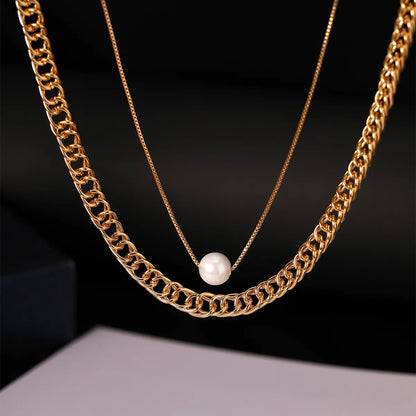 IG Style Simple Style Round Resin Copper Pearl Women'S Necklace