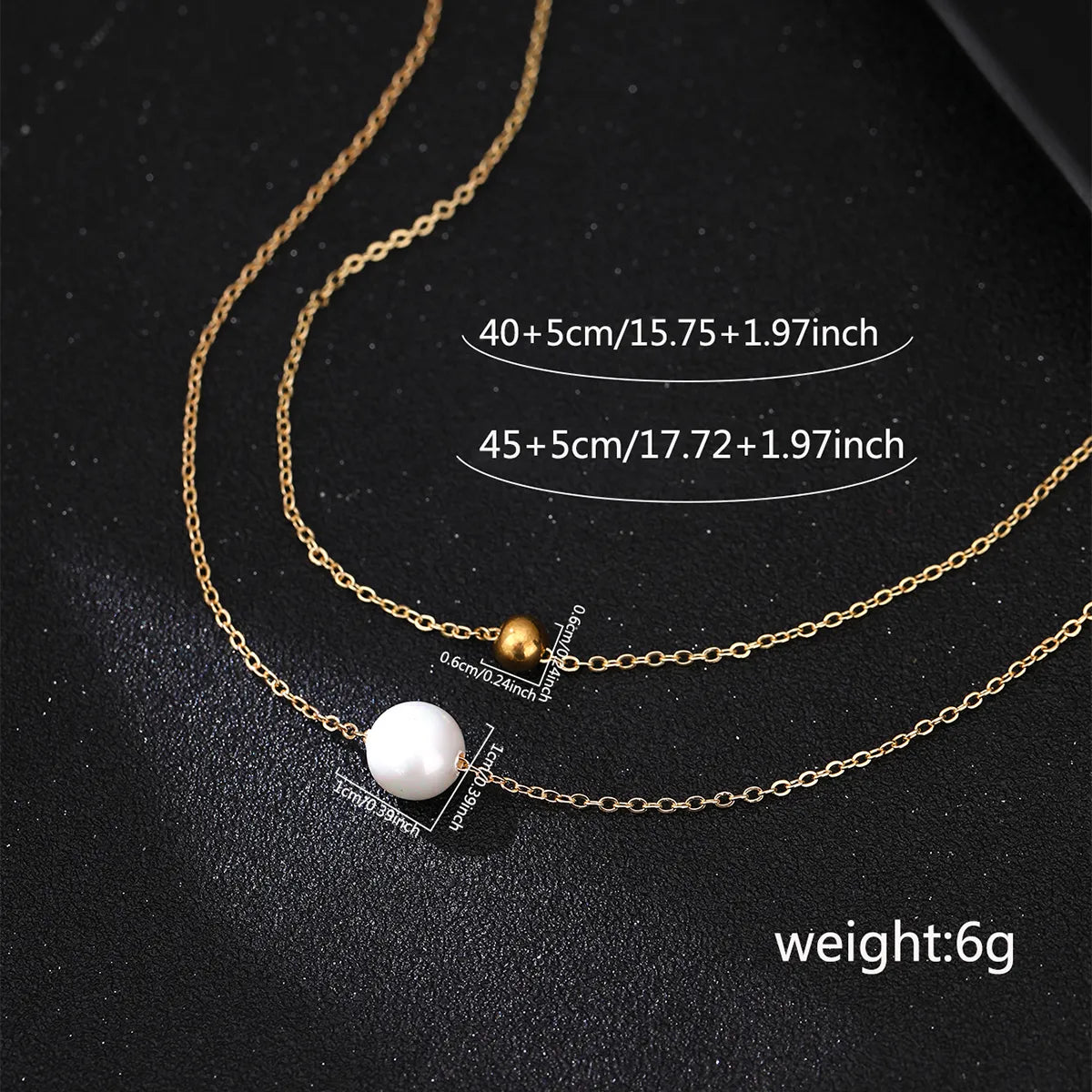 IG Style Simple Style Round Resin Copper Pearl Women'S Necklace