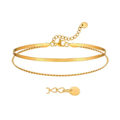 IG Style Simple Style S Shape Solid Color 201 Stainless Steel 18K Gold Plated Bracelets In Bulk