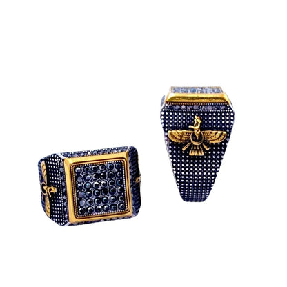 IG Style Simple Style Shiny Geometric 304 Stainless Steel Inlay Zircon Men'S Rings