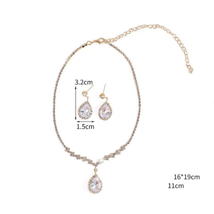 IG Style Simple Style Shiny Water Droplets Zinc Alloy Inlay Rhinestones Zircon Women'S Jewelry Set