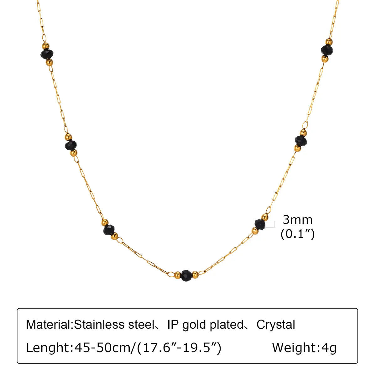 IG Style Simple Style Solid Color 18K Gold Plated 201 Stainless Steel Mostacilla Wholesale Necklace