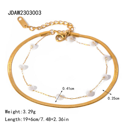 IG Style Simple Style Solid Color 18K Gold Plated 304 Stainless Steel Wholesale Anklet