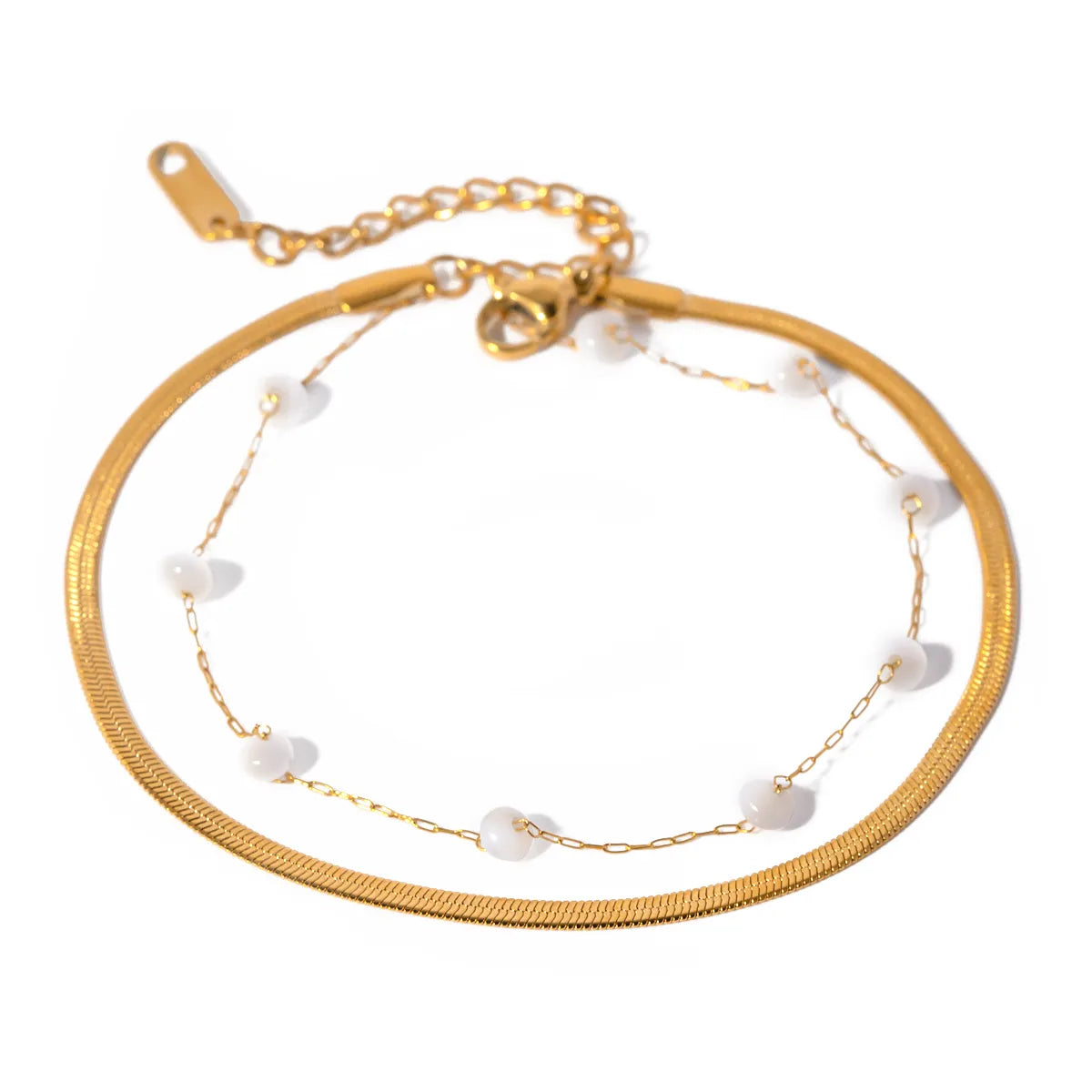 IG Style Simple Style Solid Color 18K Gold Plated 304 Stainless Steel Wholesale Anklet