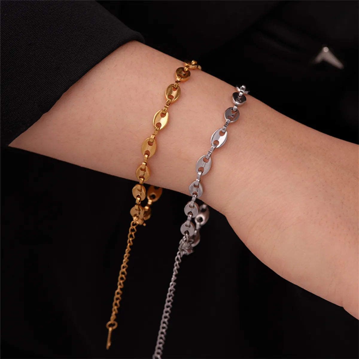 Ig Style Simple Style Solid Color Copper White Gold Plated Gold Plated Bracelets In Bulk