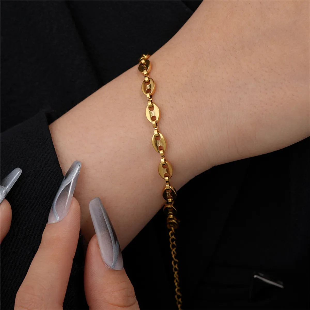 Ig Style Simple Style Solid Color Copper White Gold Plated Gold Plated Bracelets In Bulk