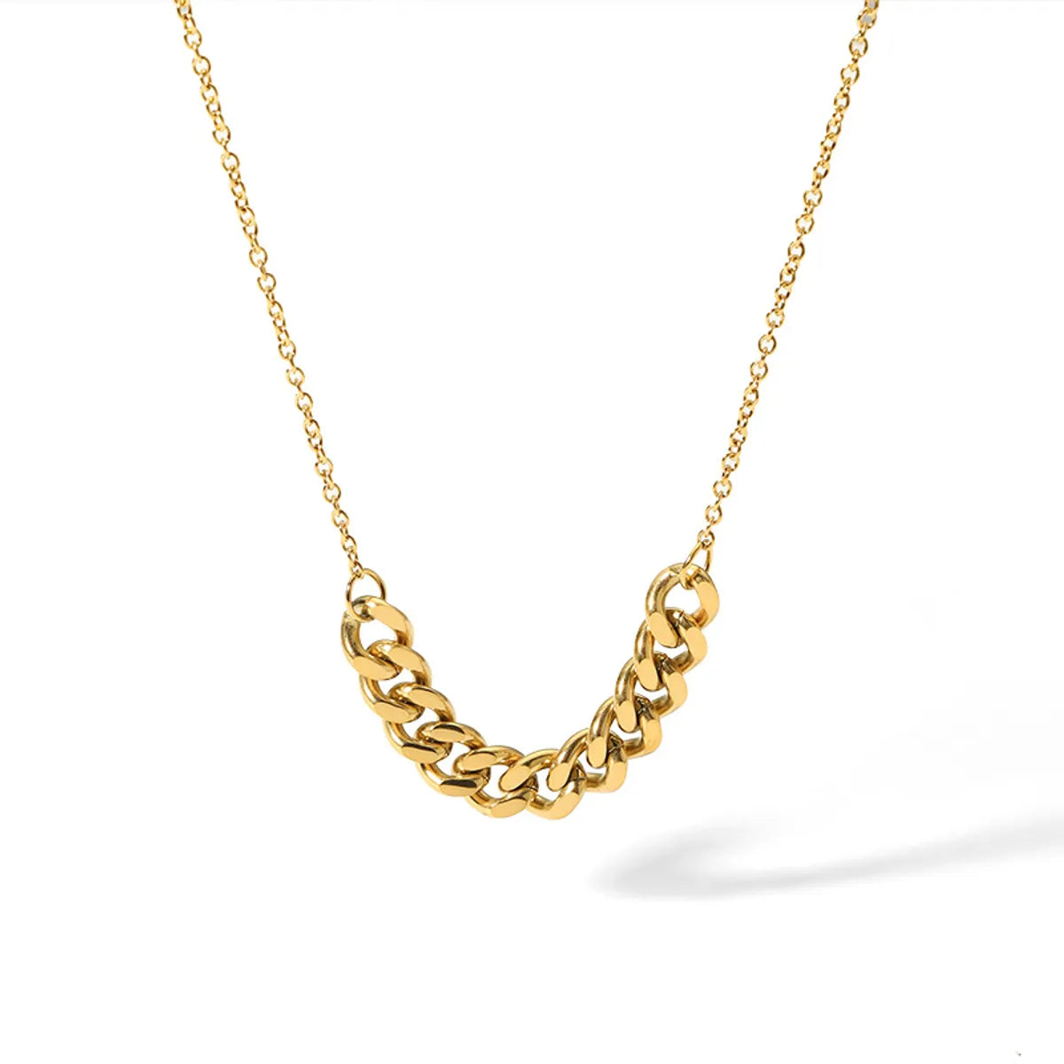 Ig Style Simple Style Solid Color Stainless Steel Plating 18k Gold Plated Necklace