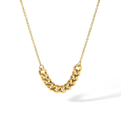 Ig Style Simple Style Solid Color Stainless Steel Plating 18k Gold Plated Necklace