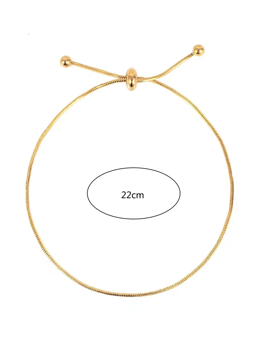 IG Style Simple Style Solid Color 304 Stainless Steel 18K Gold Plated Bracelets In Bulk