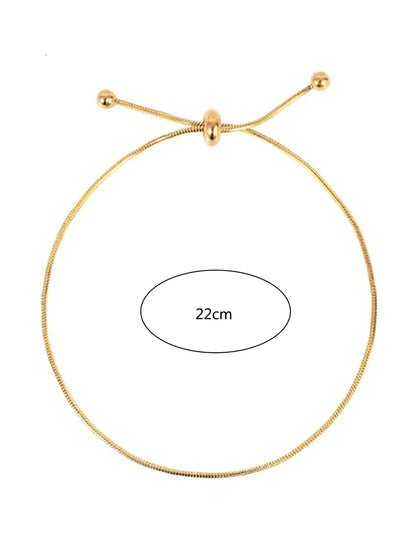 IG Style Simple Style Solid Color 304 Stainless Steel 18K Gold Plated Bracelets In Bulk