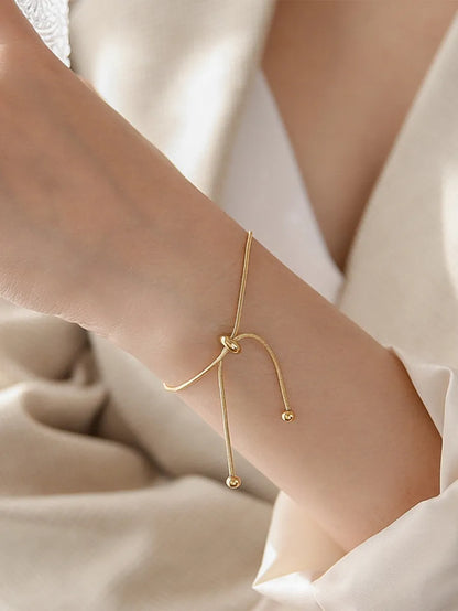 IG Style Simple Style Solid Color 304 Stainless Steel 18K Gold Plated Bracelets In Bulk