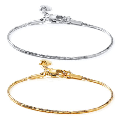 IG Style Simple Style Solid Color 201 Stainless Steel 18K Gold Plated Bracelets In Bulk