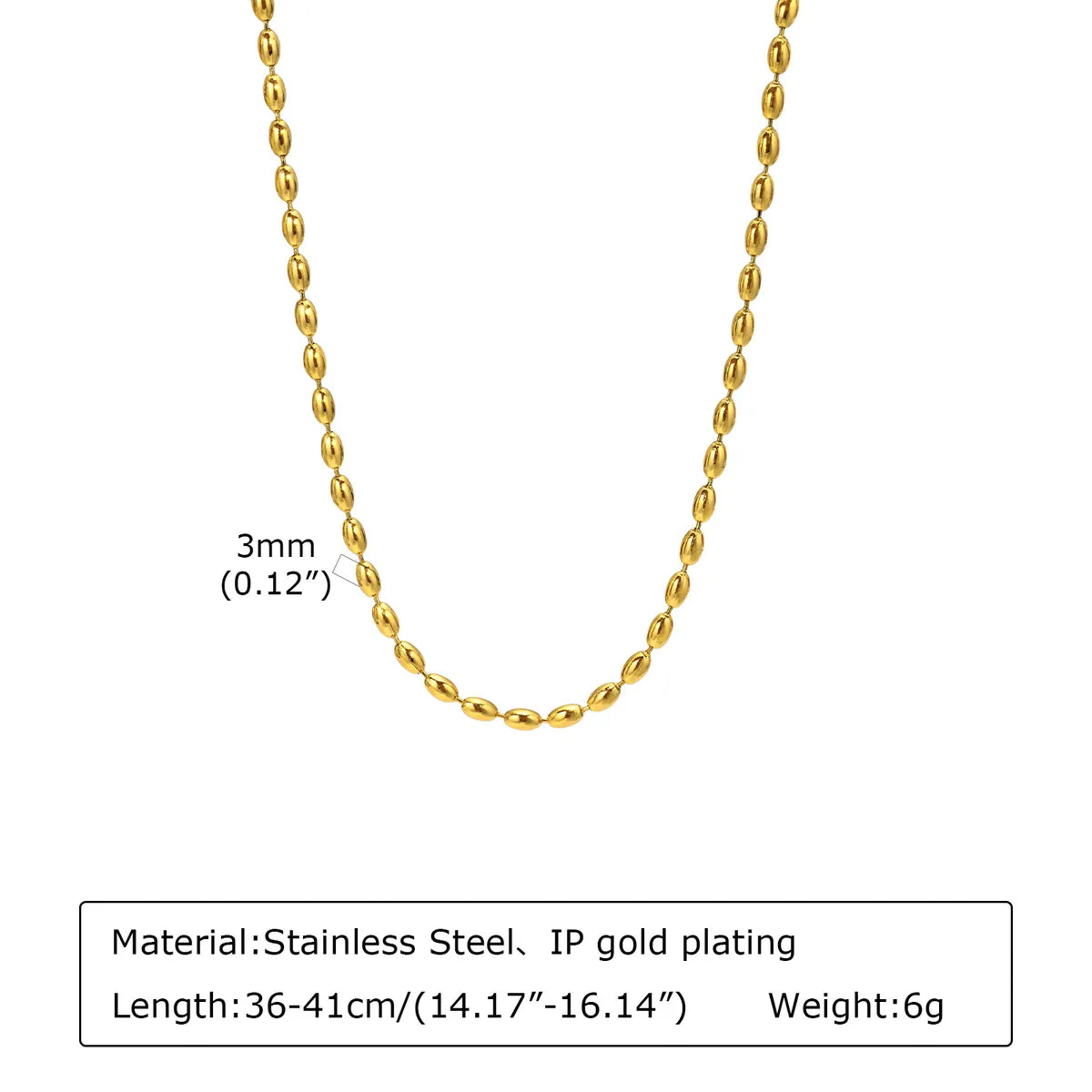 Ig Style Simple Style Solid Color Stainless Steel Plating 18k Gold Plated Necklace