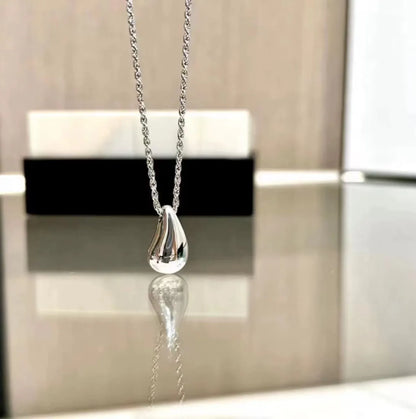 Ig Style Simple Style Solid Color Sterling Silver Plating 18k Gold Plated White Gold Plated Pendant Necklace