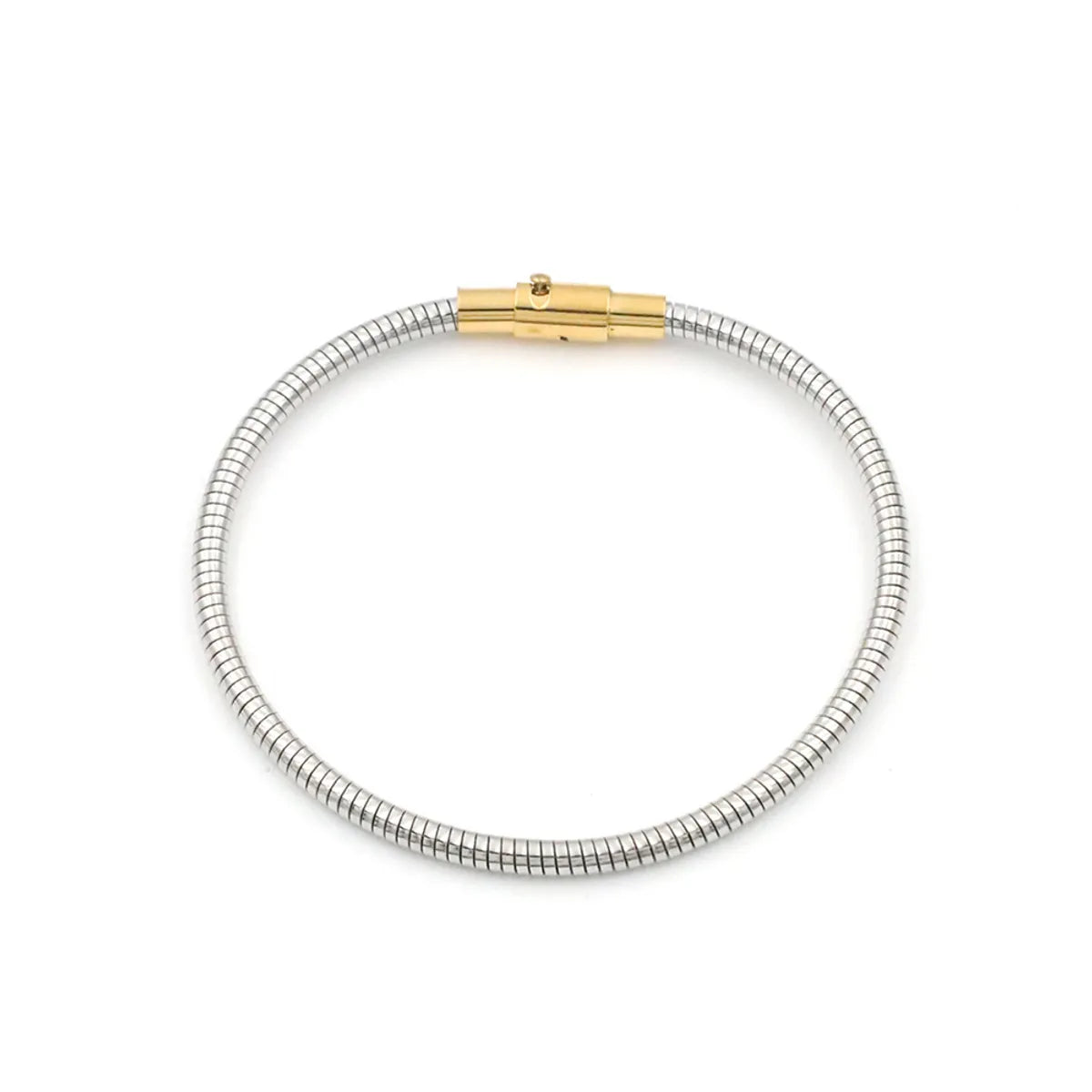 IG Style Simple Style Solid Color Titanium Steel 18K Gold Plated Bangle In Bulk