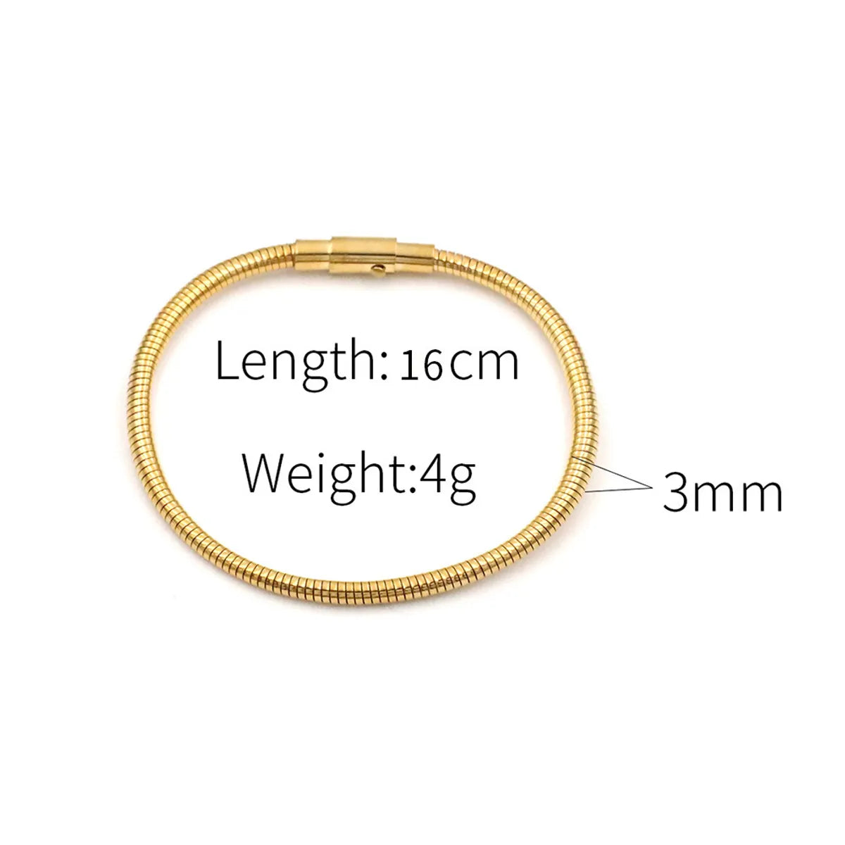 IG Style Simple Style Solid Color Titanium Steel 18K Gold Plated Bangle In Bulk