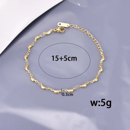 IG Style Simple Style Solid Color Titanium Steel 18K Gold Plated Bracelets In Bulk