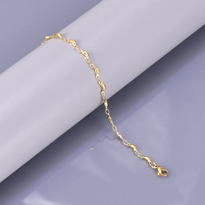 IG Style Simple Style Solid Color Titanium Steel 18K Gold Plated Bracelets In Bulk