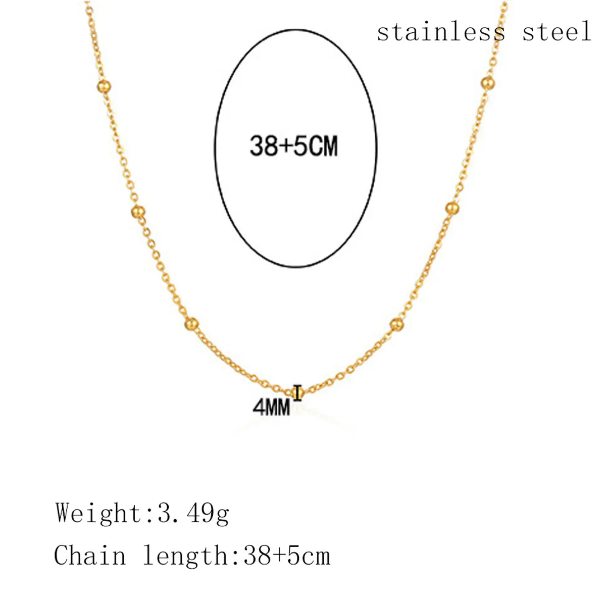 Ig Style Simple Style Solid Color Titanium Steel Plating Necklace