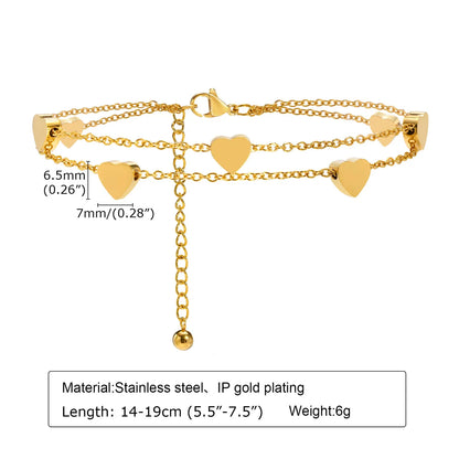 IG Style Simple Style Star Heart Shape 201 Stainless Steel Shell Zircon Bracelets In Bulk