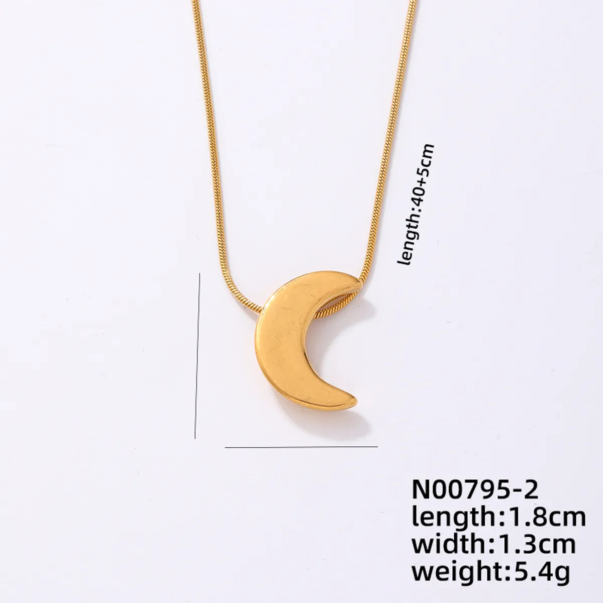 Ig Style Simple Style Star Moon Necklace Stainless Steel Plating Gold Plated Pendant Necklace