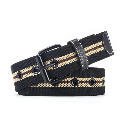 IG Style Simple Style Stripe Canvas Iron Unisex Woven Belts