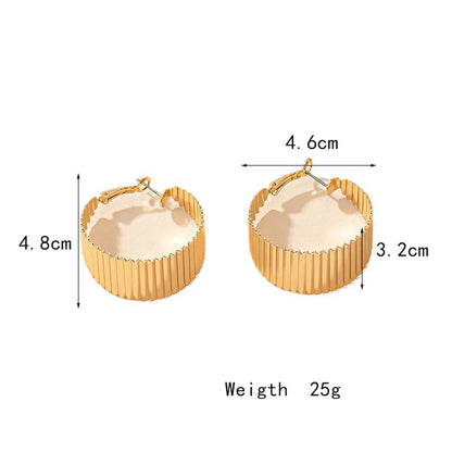 Ig Style Simple Style Stripe Solid Color Metal Plating Women's Earrings 1 Pair