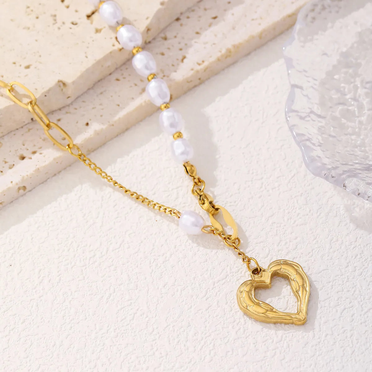 Ig Style Simple Style Sun Heart Shape Titanium Steel Plating 18k Gold Plated Pendant Necklace